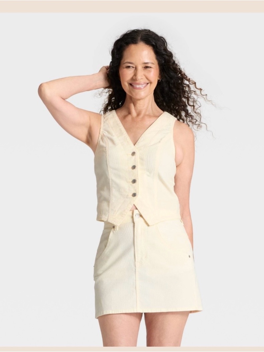 Universal Thread Cream Button-Front Vest - Picture 8 of 8